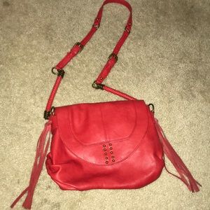 True red crossbody bag
